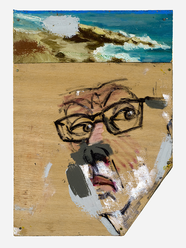 Pierre Buraglio. 94/66. Œuvres de 1963 à 2015 : Pierre Buraglio. PB à la mer. 2015, peinture sur contreplaqué, 27 x 16 cm. © Alberto Ricci